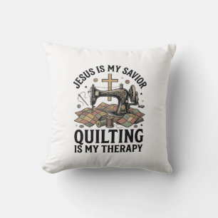 Jesus Is My Saviour Quilting Is My Therapy Cushion