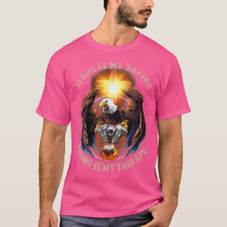 Jesus Is My Saviour Riding Is My Therapy Jesus Mot T-Shirt