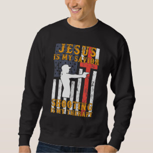 Jesus Is My Saviour Shooting Is My Therapy Hoodie