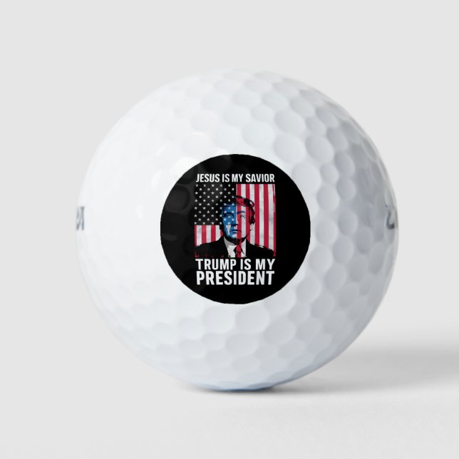 Jesus Is My Saviour Trump Is My President 2024 Golf Balls (Front)