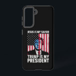 Jesus Is My Saviour Trump Is My President 2024 Samsung Galaxy Case<br><div class="desc">Jesus Is My Saviour Trump Is My President Trump 2024</div>