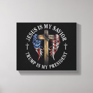 Jesus Is My Saviour Trump Is My President 2024 USA Canvas Print