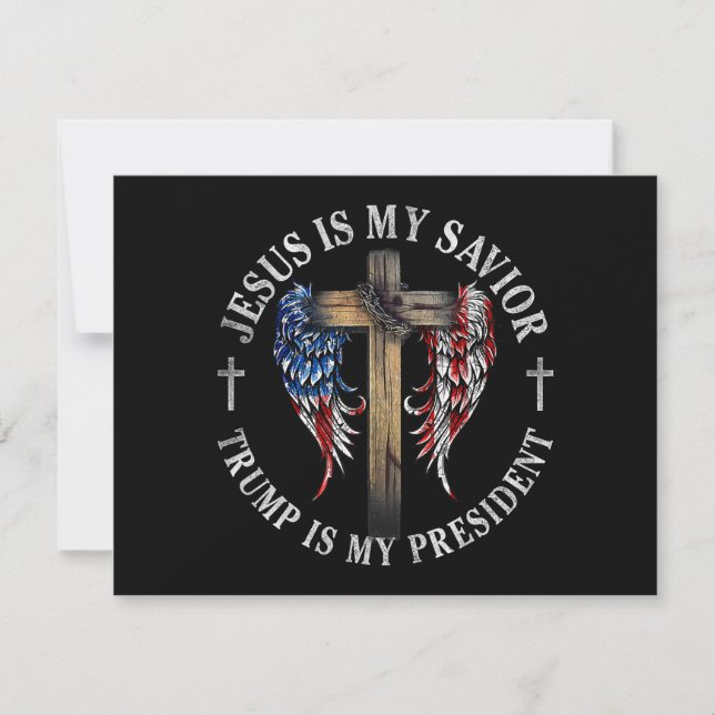 Jesus Is My Saviour Trump Is My President 2024 USA Holiday Card (Front)