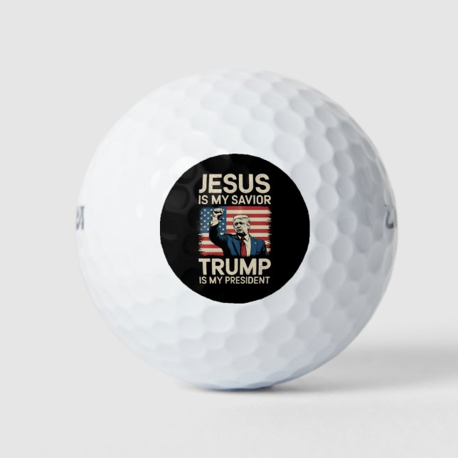 Jesus Is My Saviour Trump Is My President 47 USA Golf Balls (Front)