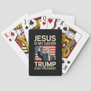 Jesus Is My Saviour Trump Is My President 47 USA Playing Cards