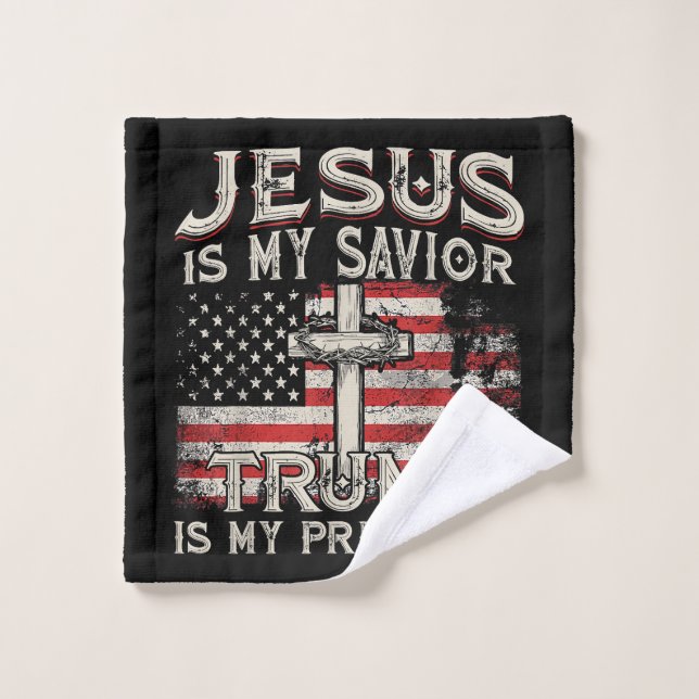 Jesus Is My Saviour Trump Is My President American Wash Cloth (Wash Cloth)