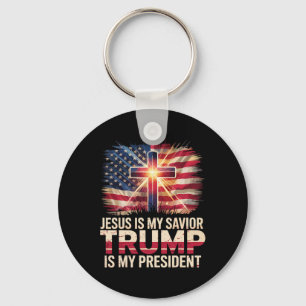 Jesus Is My Saviour Trump Is My President Christia Key Ring