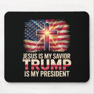 Jesus Is My Saviour Trump Is My President Christia Mouse Mat