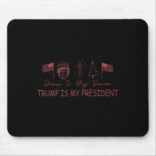 Jesus Is My Saviour Trump Is My President Christma Mouse Mat