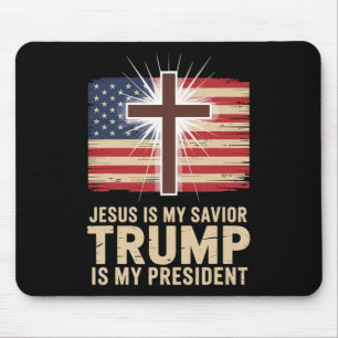 Jesus Is My Saviour Trump Is My President Politica Mouse Mat