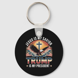 Jesus Is My Saviour Trump Is My President Religiou Key Ring