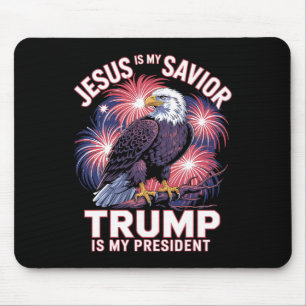 Jesus Is My Saviour Trump Is My President Religiou Mouse Mat