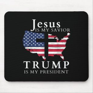 Jesus Is My Saviour Trump Is My President, Usa Mouse Mat