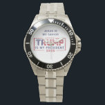 Jesus Is My Saviour Trump Is My President Watch<br><div class="desc">The Jesus Is My Saviour Trump Is My President Watch is a bold and expressive accessory for those who want to showcase their faith and political support. Featuring a striking design with clear, impactful text, this watch is perfect for casual wear or as a conversation starter. The durable build ensures...</div>