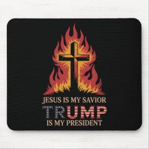 Jesus Is My Saviour Trump My President Biblical Co Mouse Mat