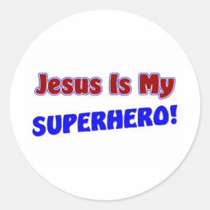 Jesus Is My Superhero Classic Round Sticker