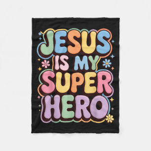 Jesus Is My Superhero Fleece Blanket