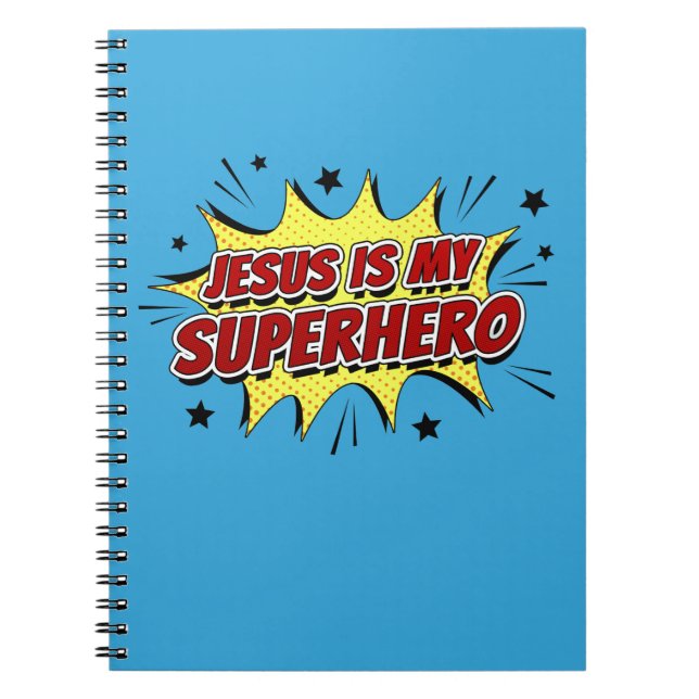 Jesus is My Superhero Kids & Adult Christian Faith Notebook (Front)