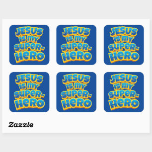 Jesus is My Superhero Kids & Adult Christian Faith Square Sticker
