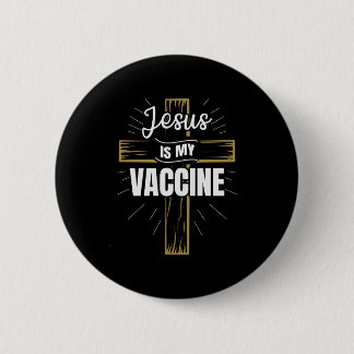 Jesus Is My Vaccine Christian Faith 6 Cm Round Badge