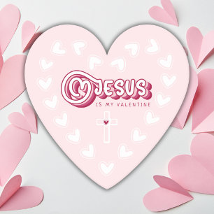 Jesus Is My Valentine Christian Cute Heart Retro Paper Coaster