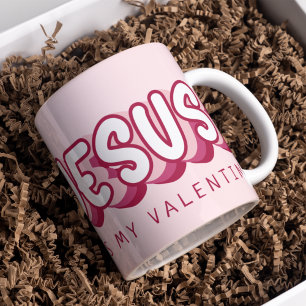 Jesus Is My Valentine Christian Red Heart Retro Coffee Mug