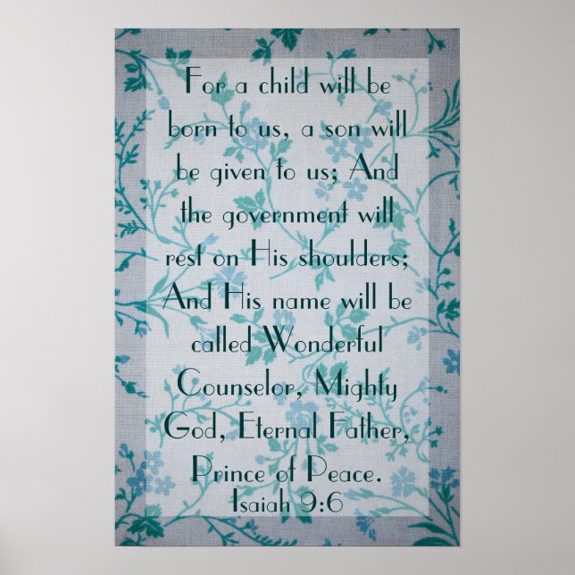 Jesus is Prince of peace bible verse Isaiah 9:6 Poster (Front)