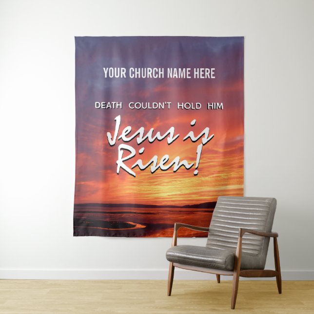 JESUS IS RISEN Christian Church Easter Tapestry (In Situ)