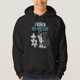 Jesus Is Risen Christian Easter Cute Collie Dog He Hoodie