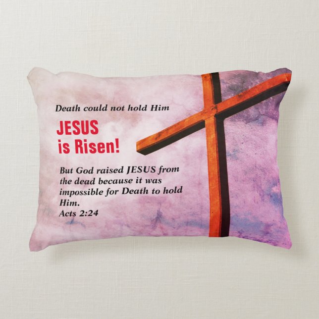 JESUS IS RISEN Christian Easter Decorative Cushion (Front)