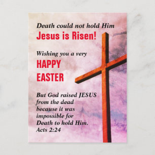 JESUS IS RISEN Christian Easter Holiday Postcard