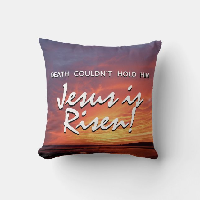 JESUS IS RISEN Christian Easter Landscape Cushion (Front)