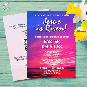 JESUS IS RISEN Custom Easter CHURCH SERVICES Invitation