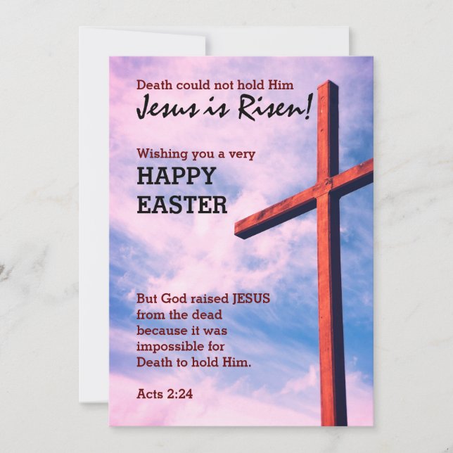 Jesus is Risen HAPPY EASTER Customised Holiday Card (Front)