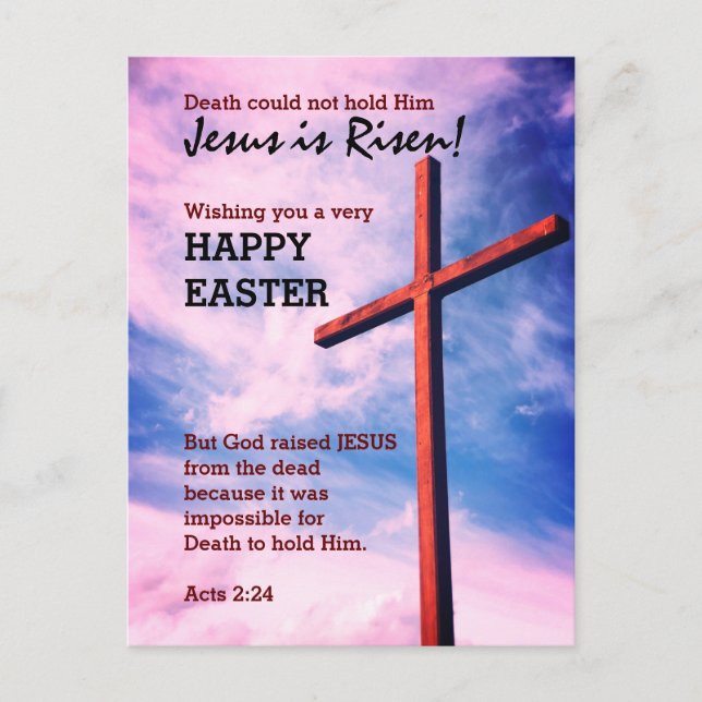 Jesus is Risen HAPPY EASTER Customised Holiday Postcard (Front)