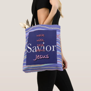 Jesus Is Saviour Stripe Tote Bag