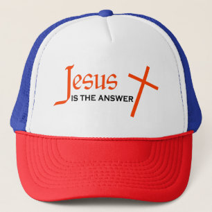Jesus is the Answer Christian Cross Hat