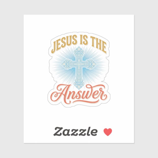 Jesus Is the Answer Christian Cross Vector Design_ (Sheet)