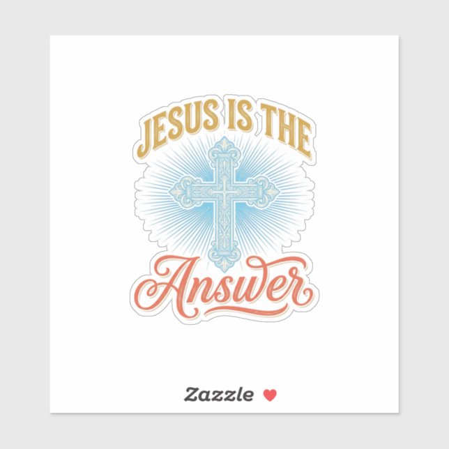 Jesus Is the Answer Christian Cross Vector Design_ (Sheet)