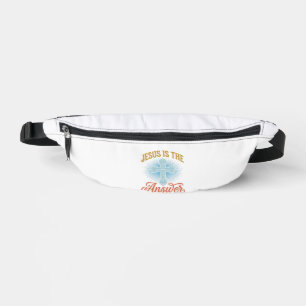 Jesus Is the Answer Christian Cross Vector Design_ Bum Bags