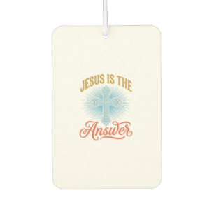 Jesus Is the Answer Christian Cross Vector Design_ Car Air Freshener