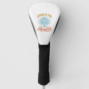 Jesus Is the Answer Christian Cross Vector Design_ Golf Head Cover