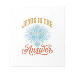 Jesus Is the Answer Christian Cross Vector Design_ Notepad