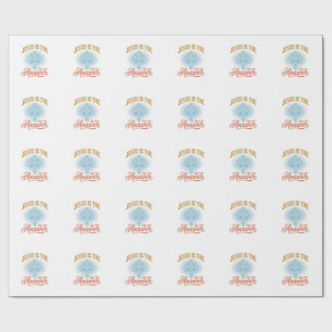 Jesus Is the Answer Christian Cross Vector Design_ Wrapping Paper