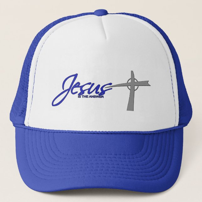 Jesus is the Answer Trucker Hat (Front)