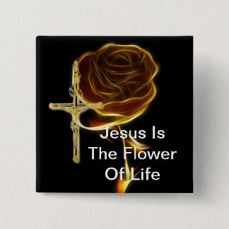 JESUS IS THE FLOWER OF LIFE 15 CM SQUARE BADGE
