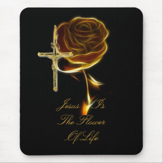 JESUS IS THE FLOWER OF LIFE MOUSE MAT