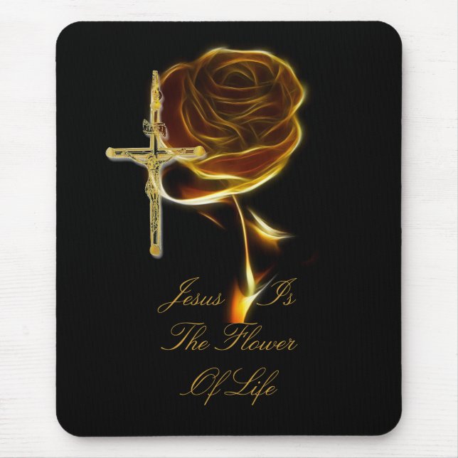 JESUS IS THE FLOWER OF LIFE MOUSE MAT (Front)