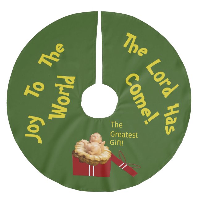 Jesus is "The Greatest Gift!" on a Brushed Polyester Tree Skirt (Front)