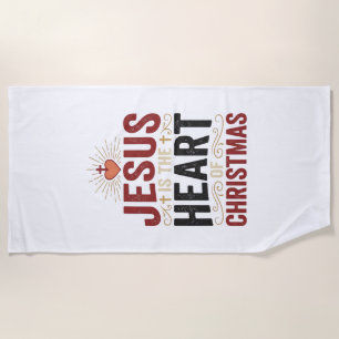 Jesus Is the Heart of Christmas Vintage Shirt Beach Towel
